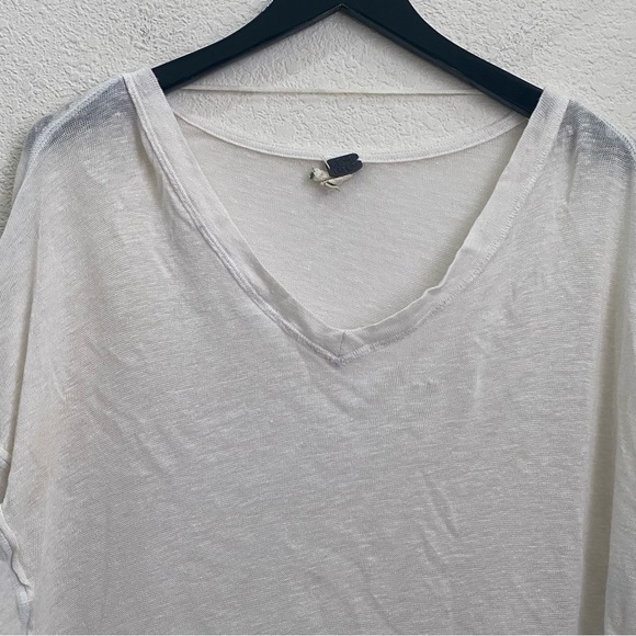FREE PEOPLE We The Free Never Give Up Oversized Top V Neck Tee in Ivory White XS - Picture 5 of 13